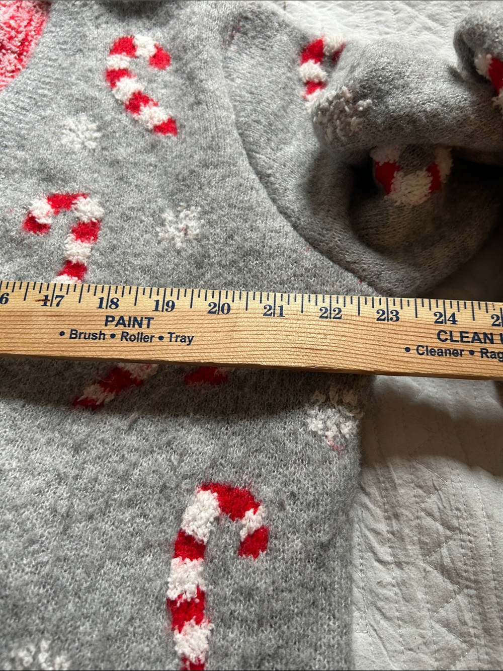 cupcakes & cashmere Gray Candy Cane Knit Cardigan with Red & White Accents - Picture 8 of 9